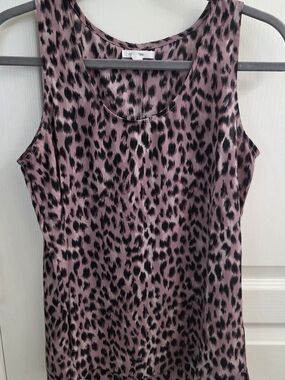 Maurices Pink and Black Leopard Print Tank Top